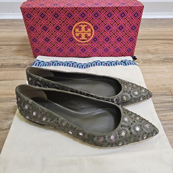 Tory Burch Shoes - Tory Burch 'Yasmin' Embellished Ballet Flat